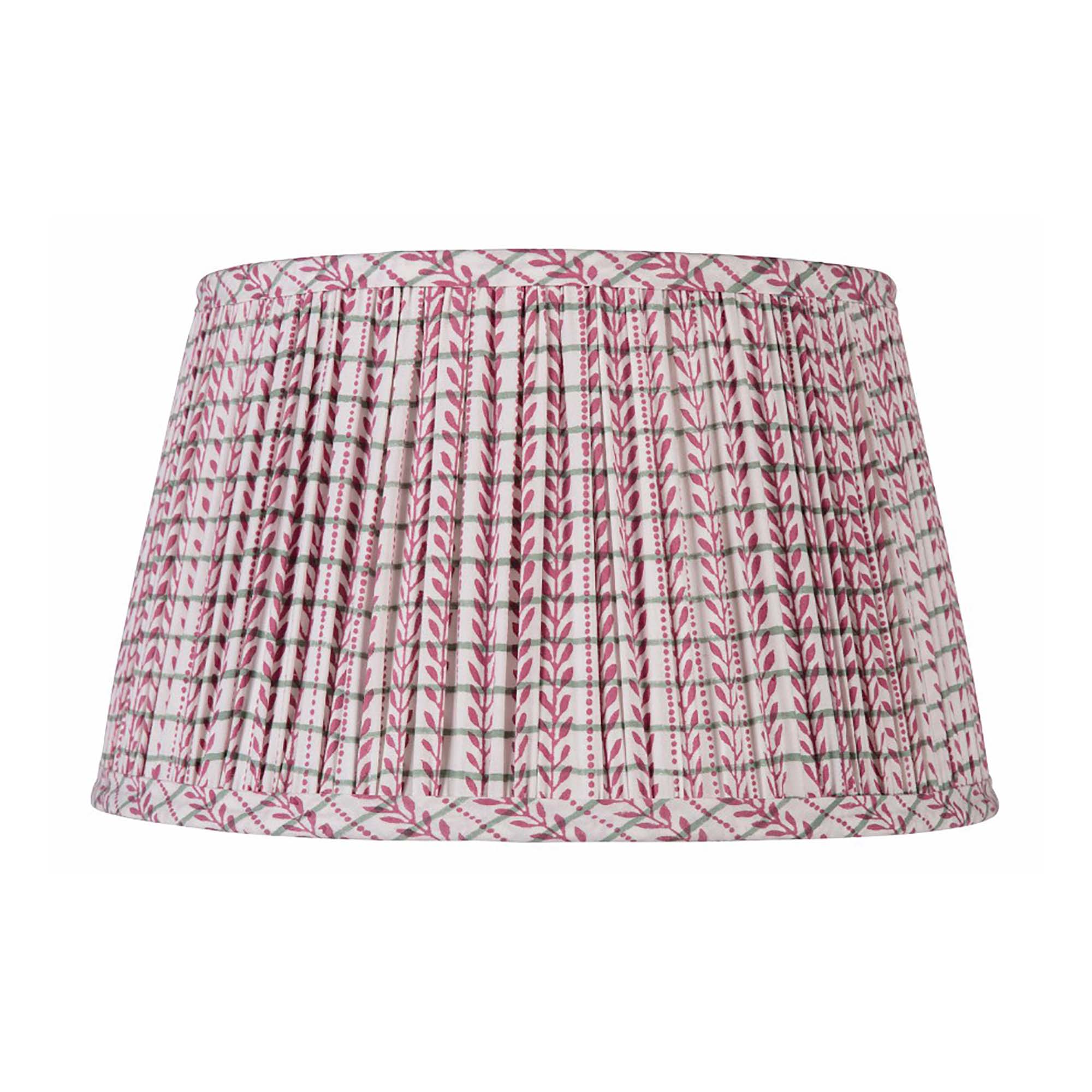 Pink and Green Floral Stripes and Dots Lampshade
