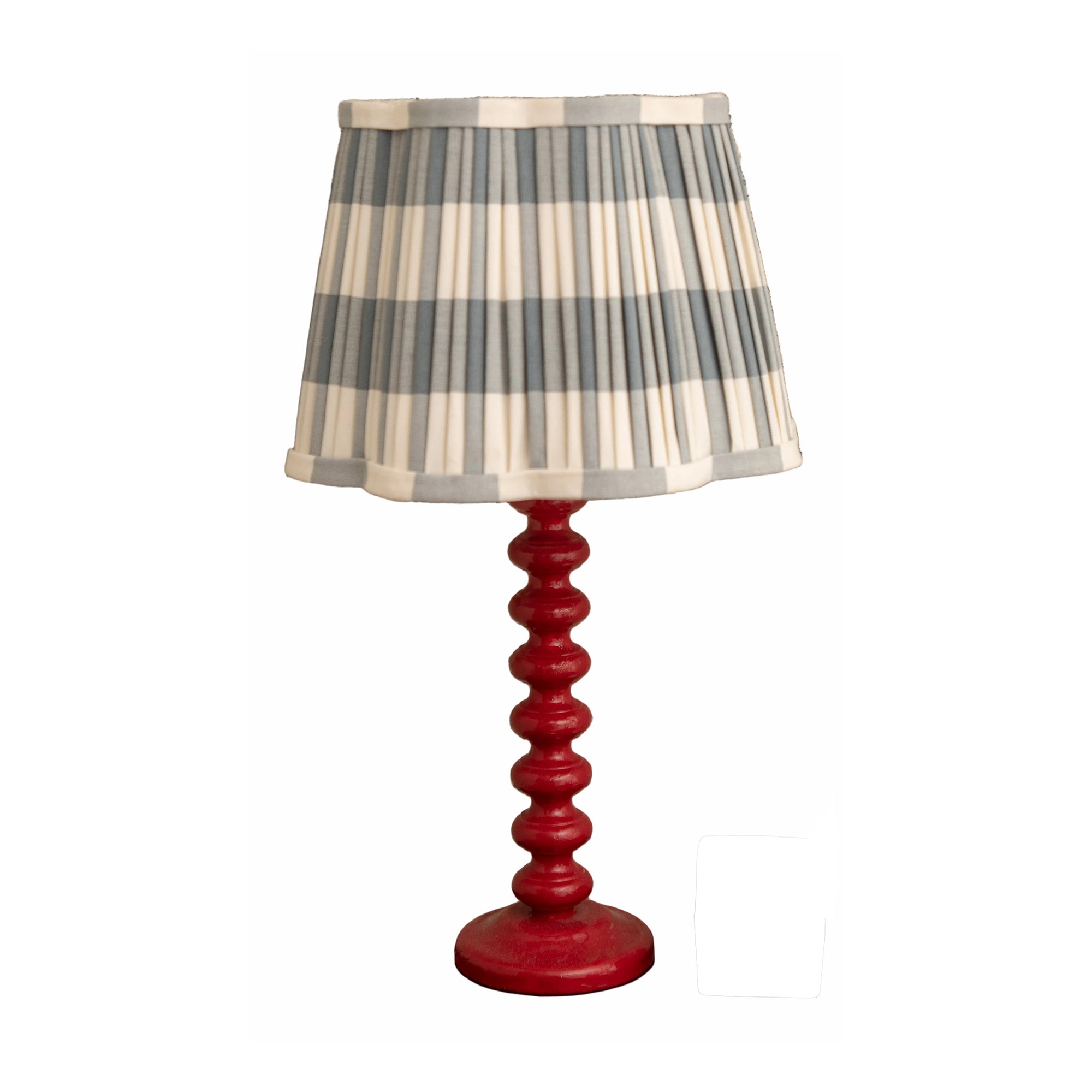 Pleated Scalloped Lampshade 35cm Blue