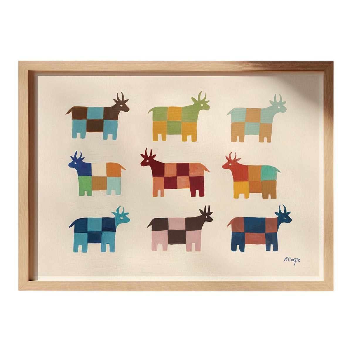 Moo Patchwork Cow Art Print