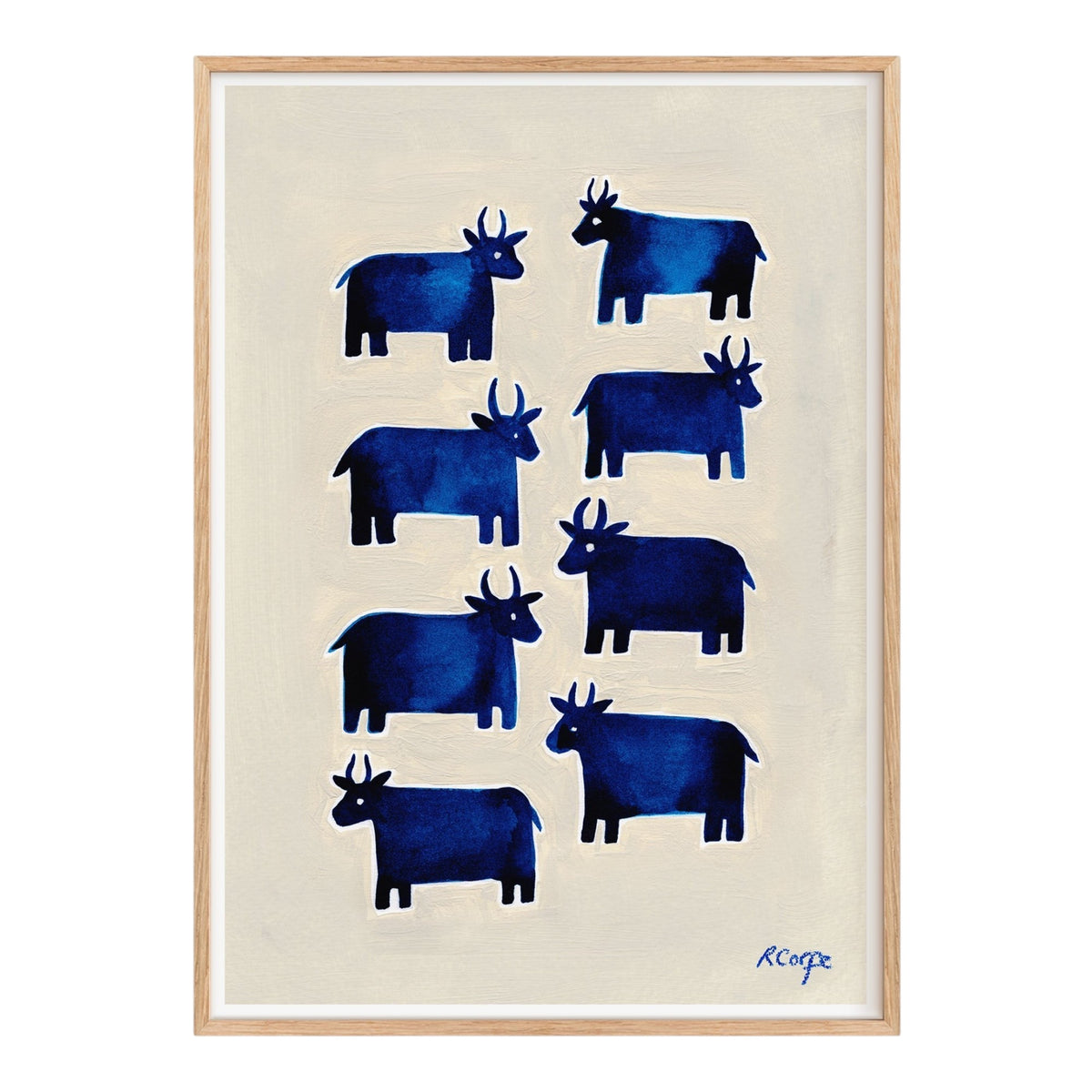 Blue Cows Art Print