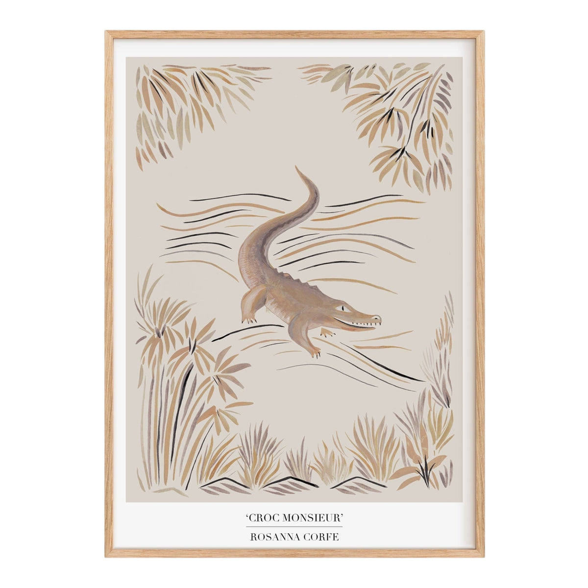 Croc Monsieur Beige Crocodile Art Print