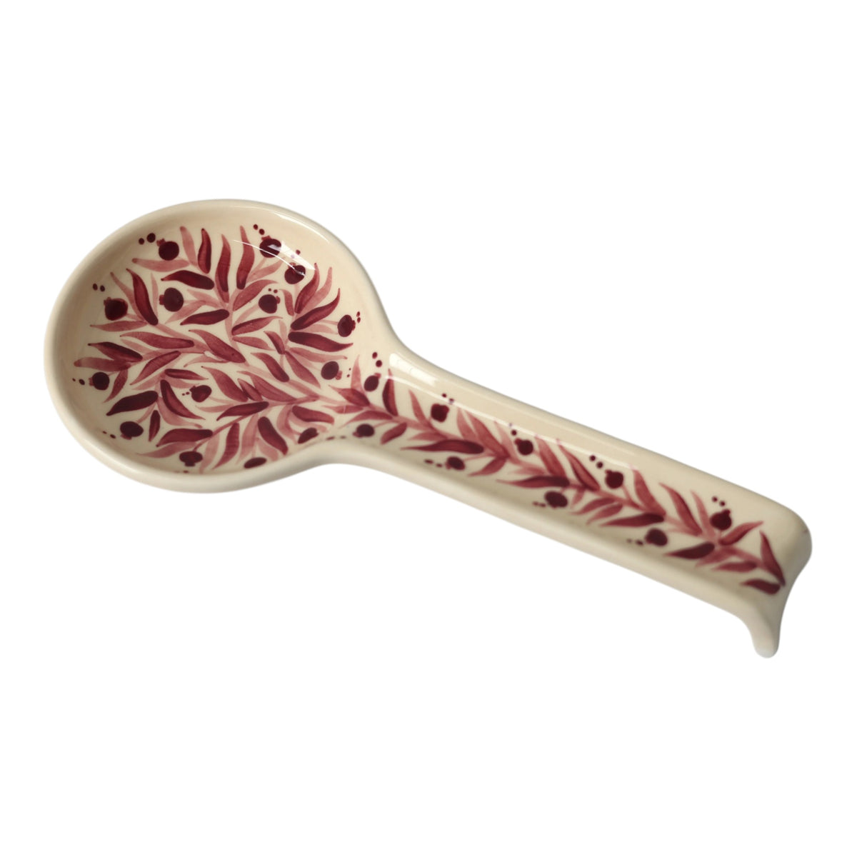 Hand Painted Pomegranate Spoon Rest - Maroon