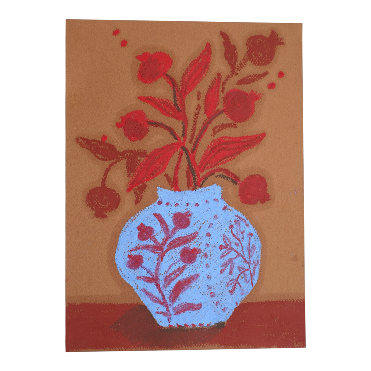 Blue Pomegranate Vase II