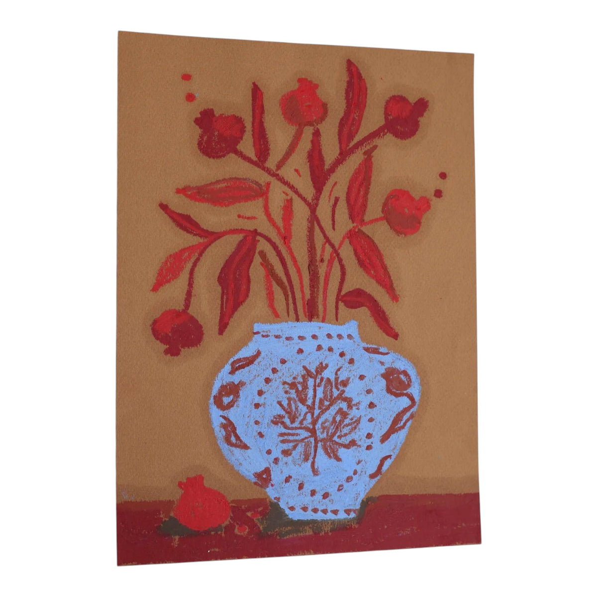 Blue Pomegranate Vase I