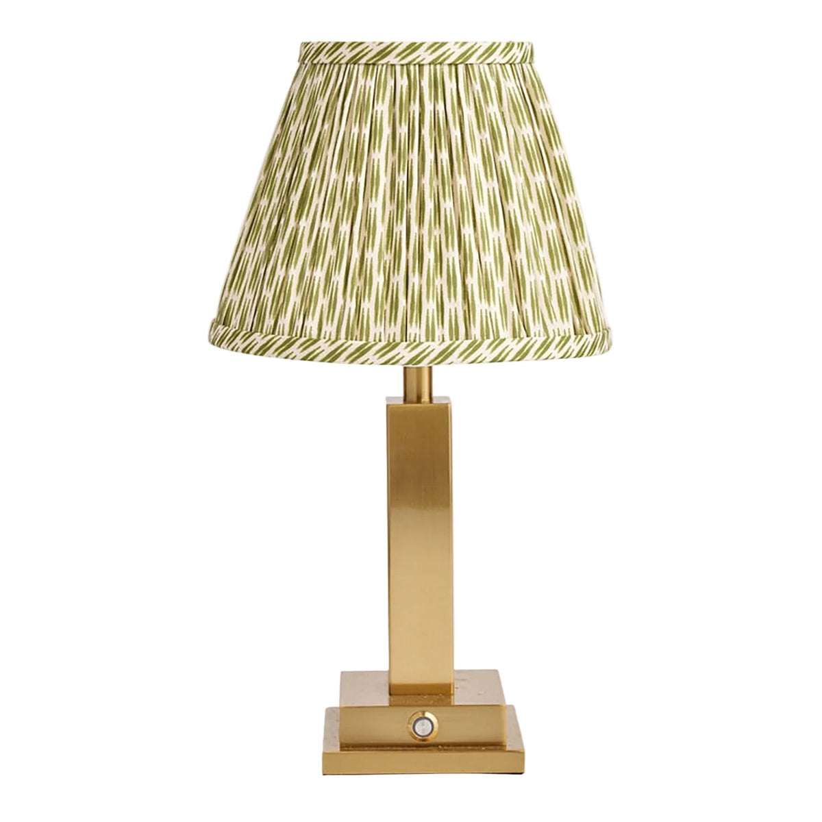 Allegra Rechargeable Table Lamp with Green Patola Lampshade