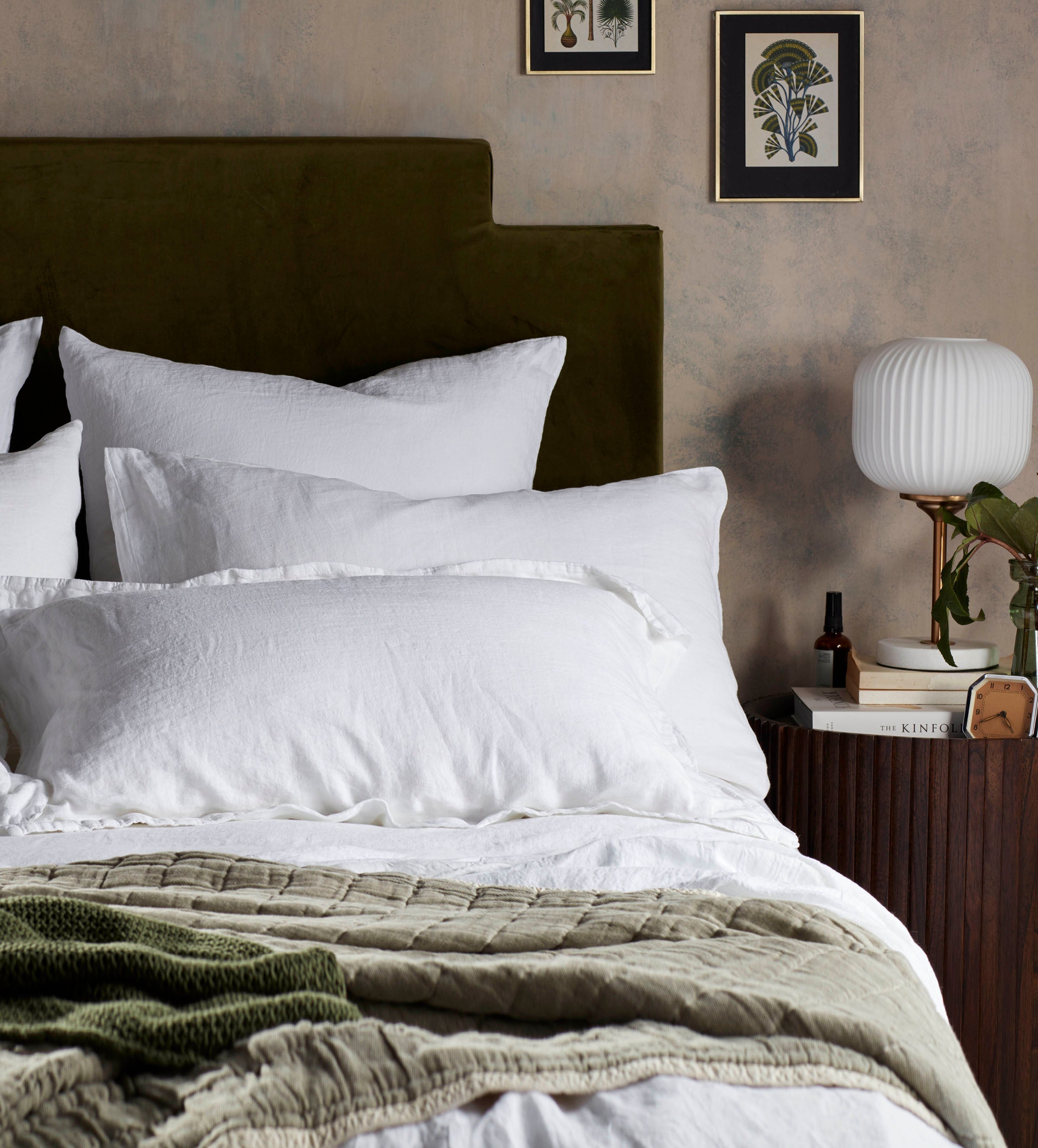 White 100% Linen Housewife Pillowcase