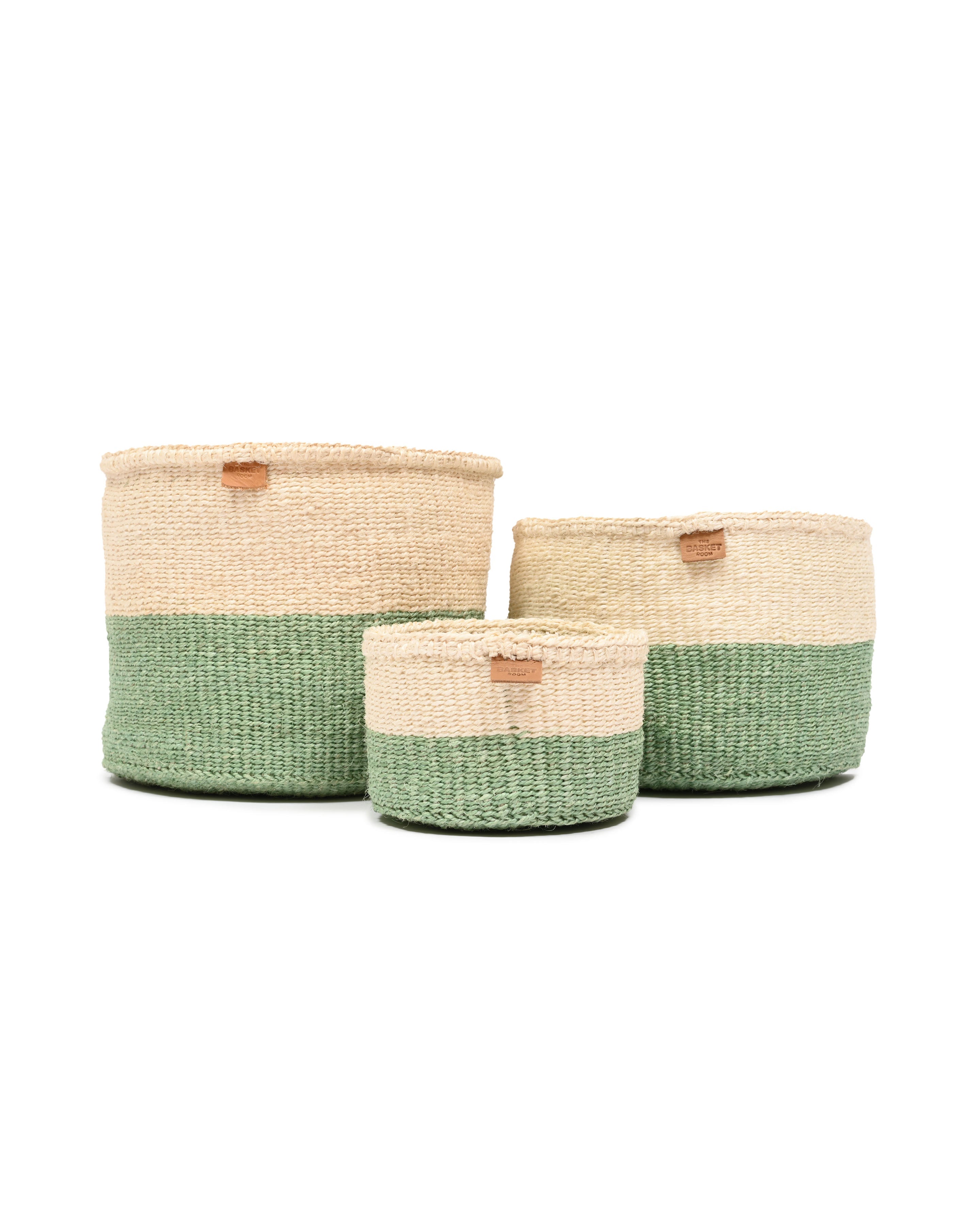 Wilaya Green Colour Block Woven Basket