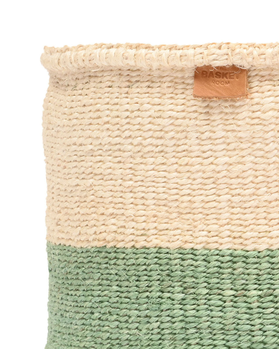 Wilaya Green Colour Block Woven Basket