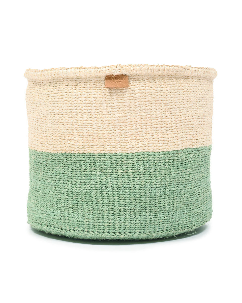 Wilaya Green Colour Block Woven Basket