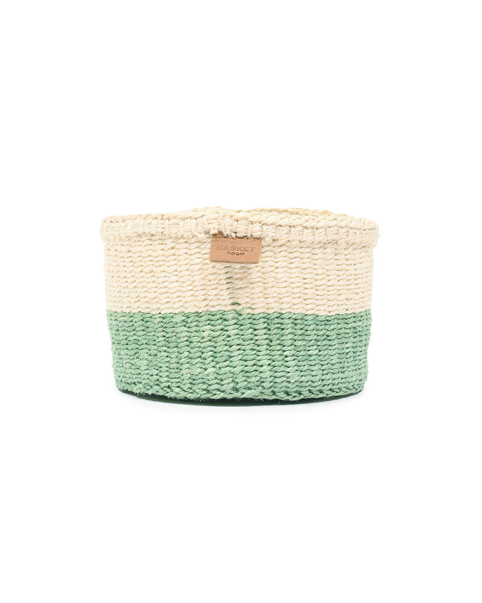 Wilaya Green Colour Block Woven Basket