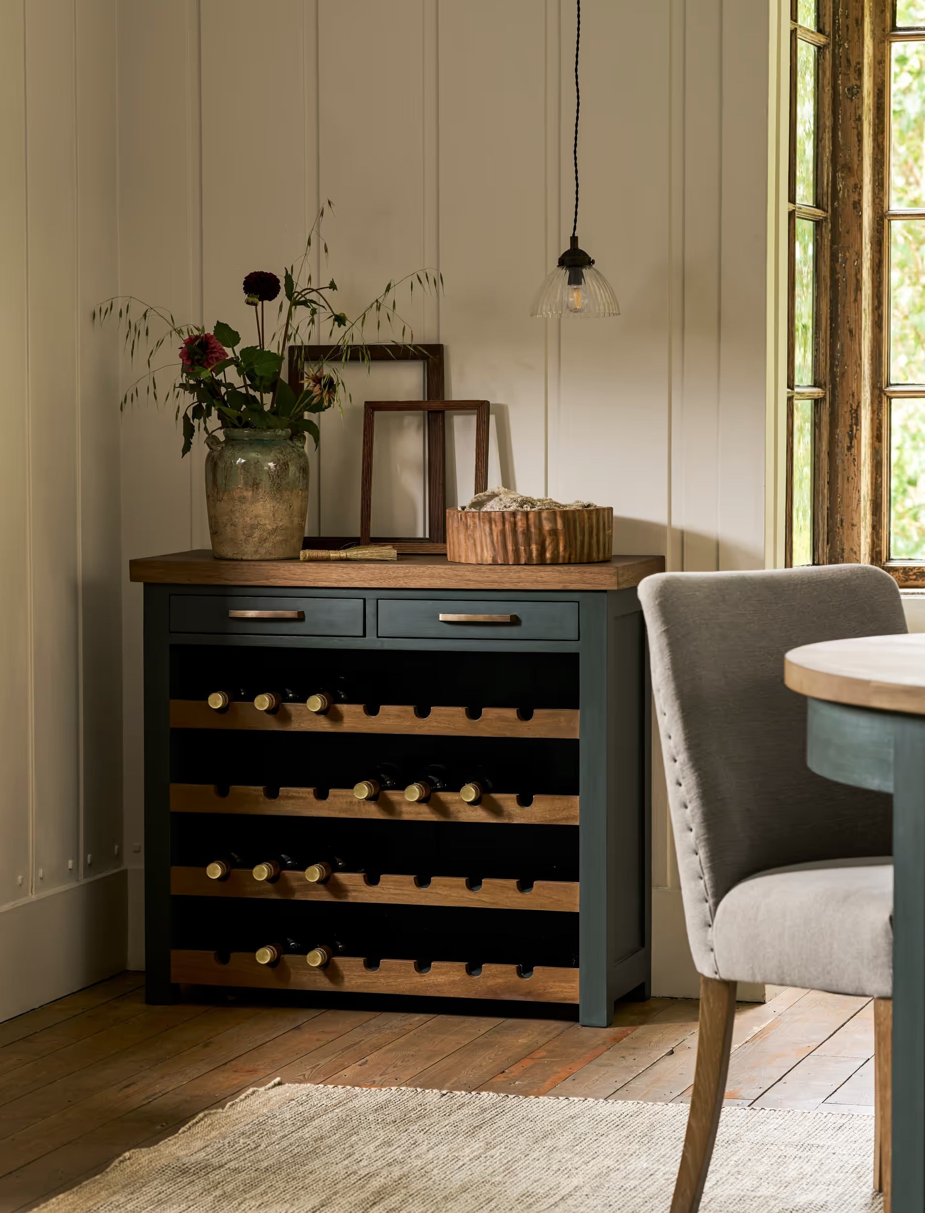 Walcote Winerack Sideboard Forest Green