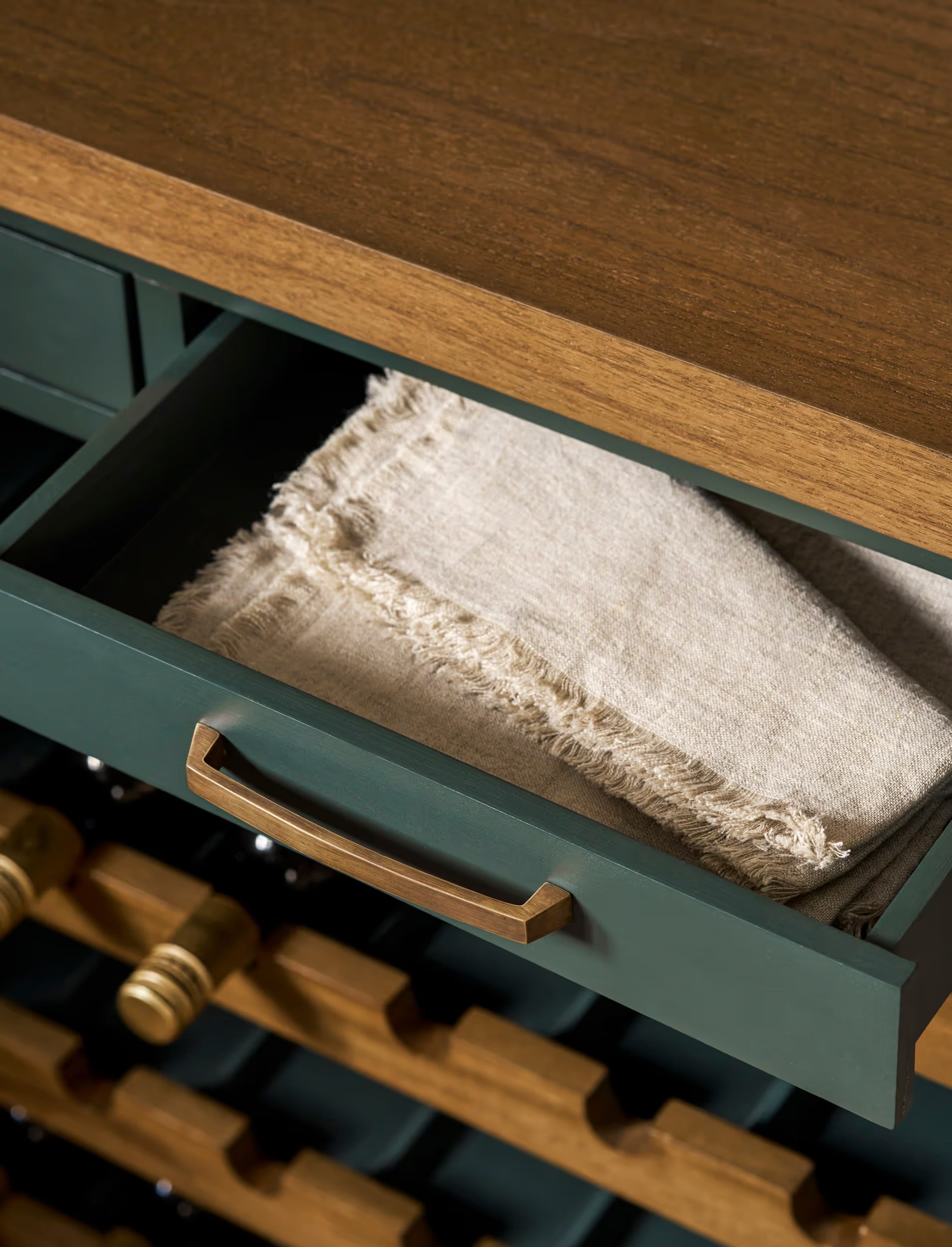 Walcote Winerack Sideboard Forest Green