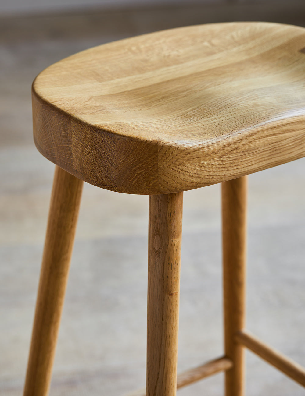 Set of Four Weathered Oak Stools