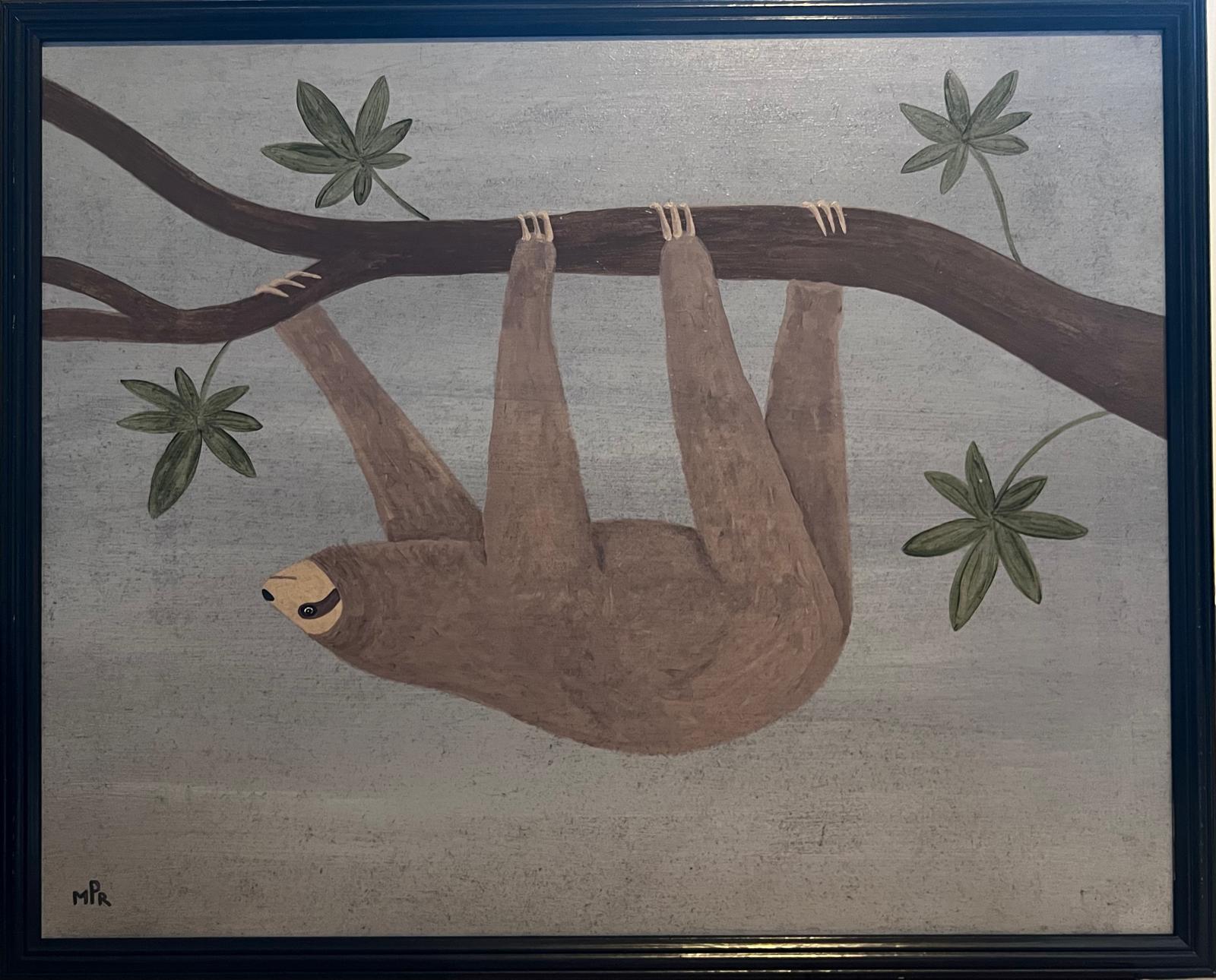 Hanging Sloth Oil Painting