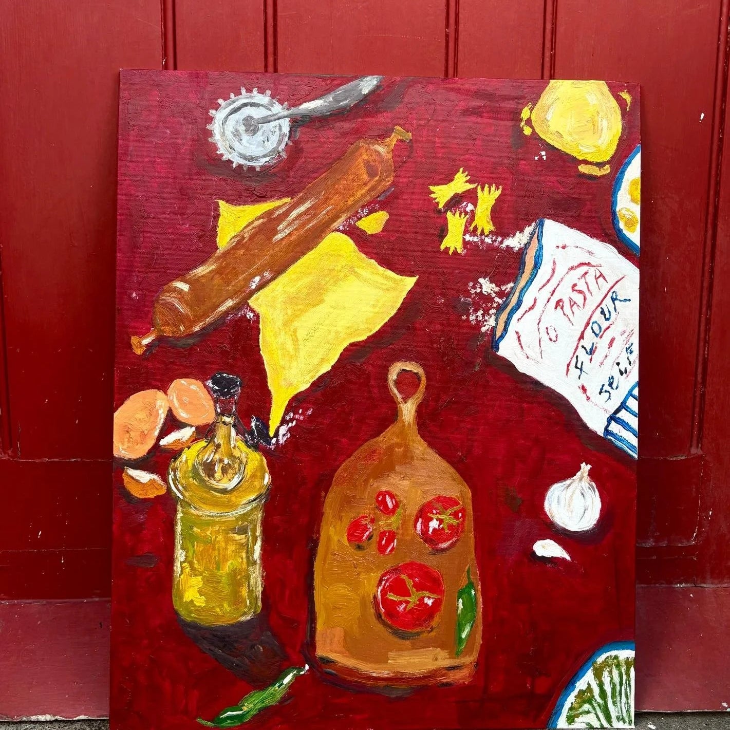 Making Pasta Oil Painting