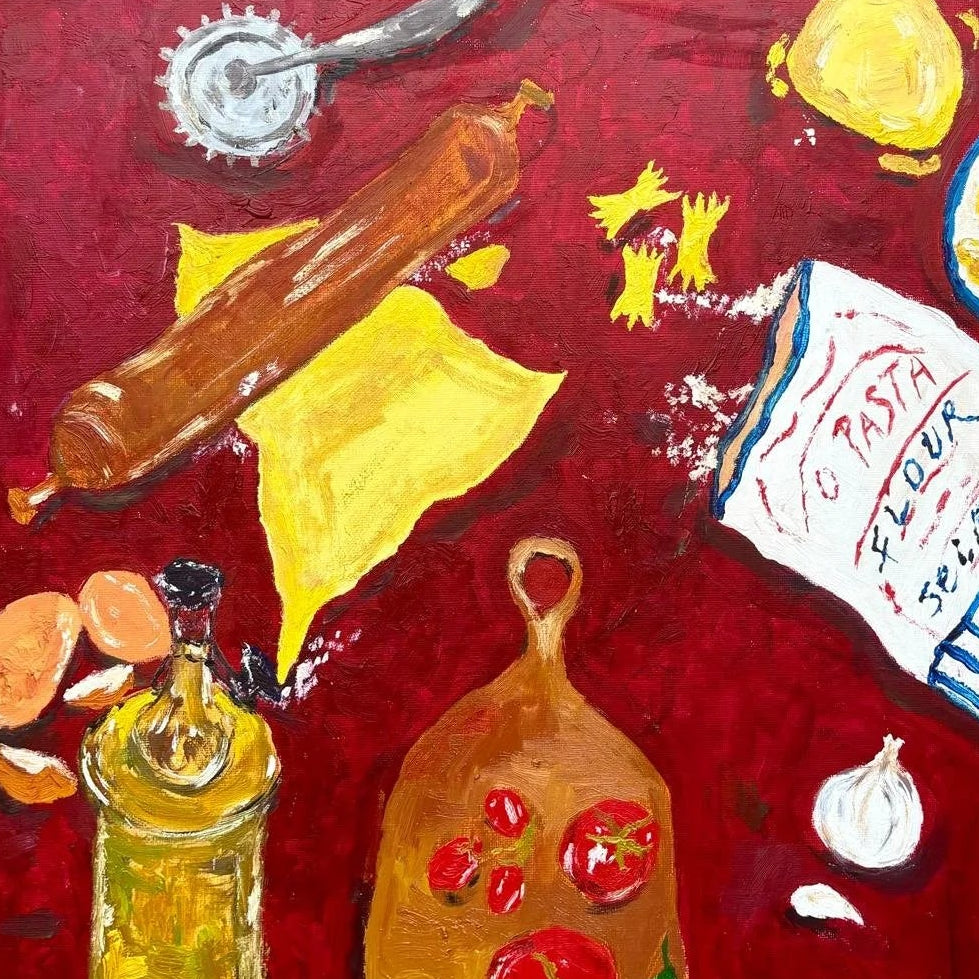 Making Pasta Oil Painting