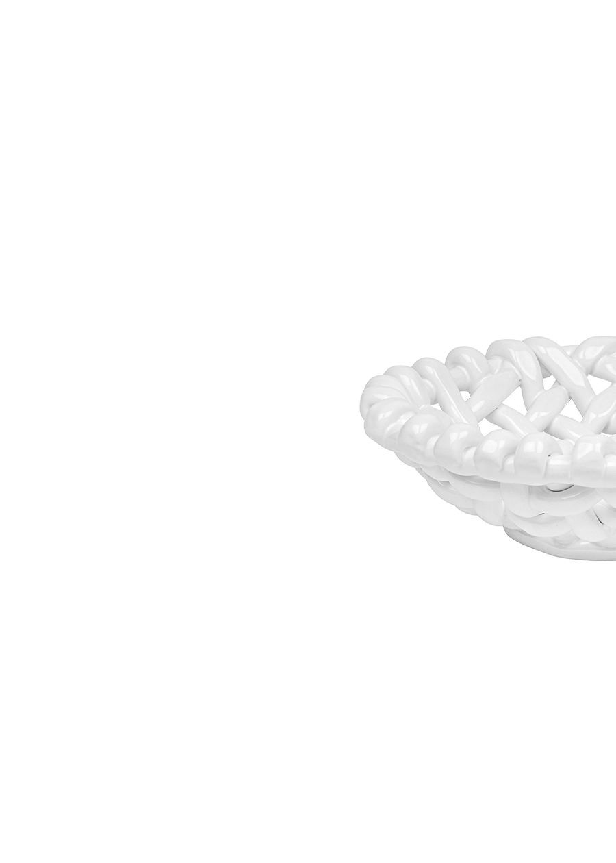 White Basketweave Bowl