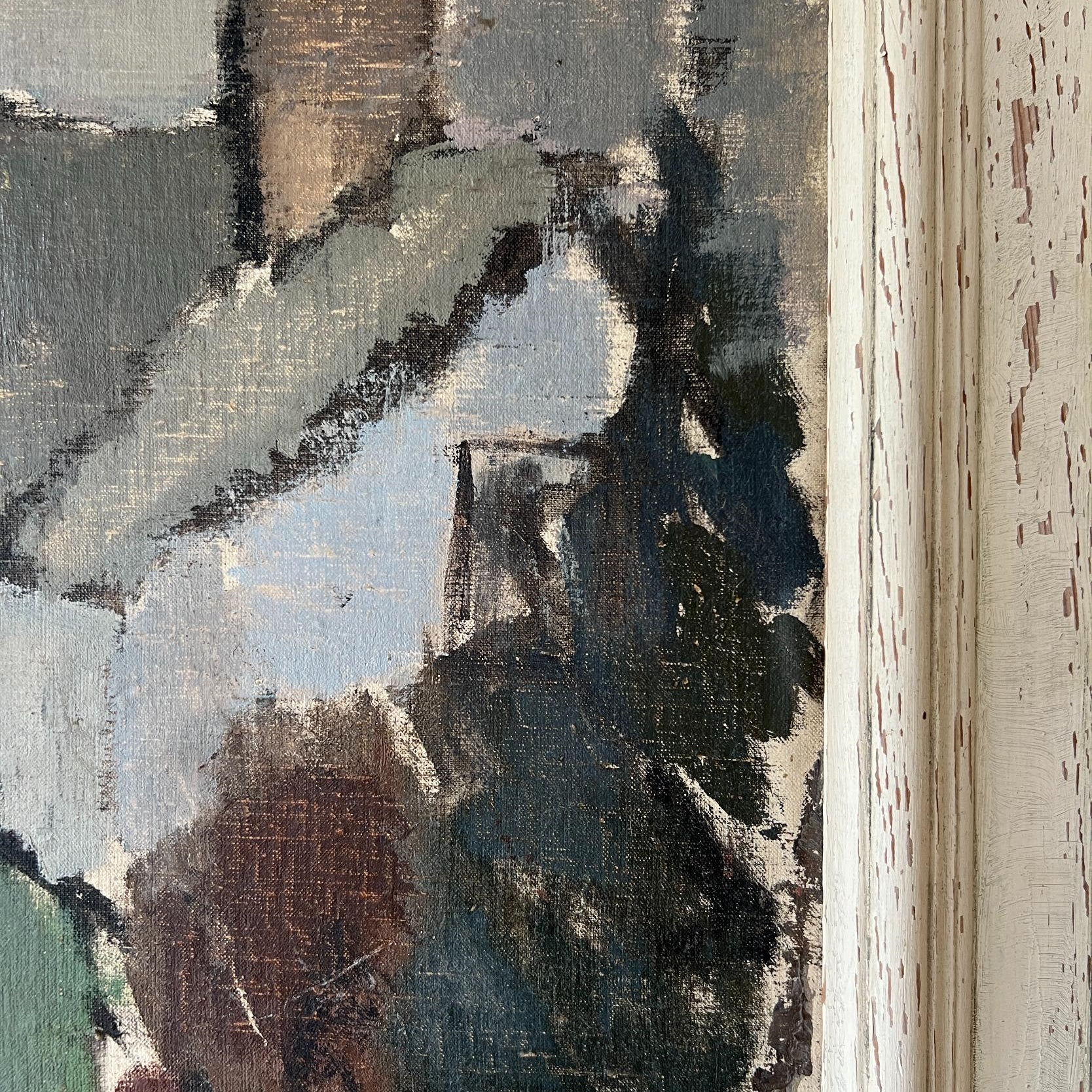 White Cottages Oil Painting