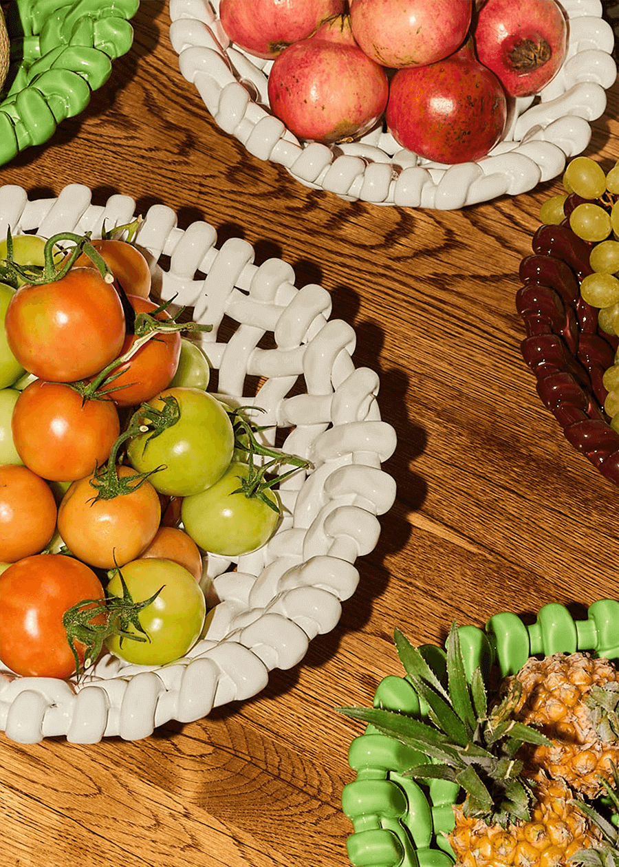 White Basketweave Bowl