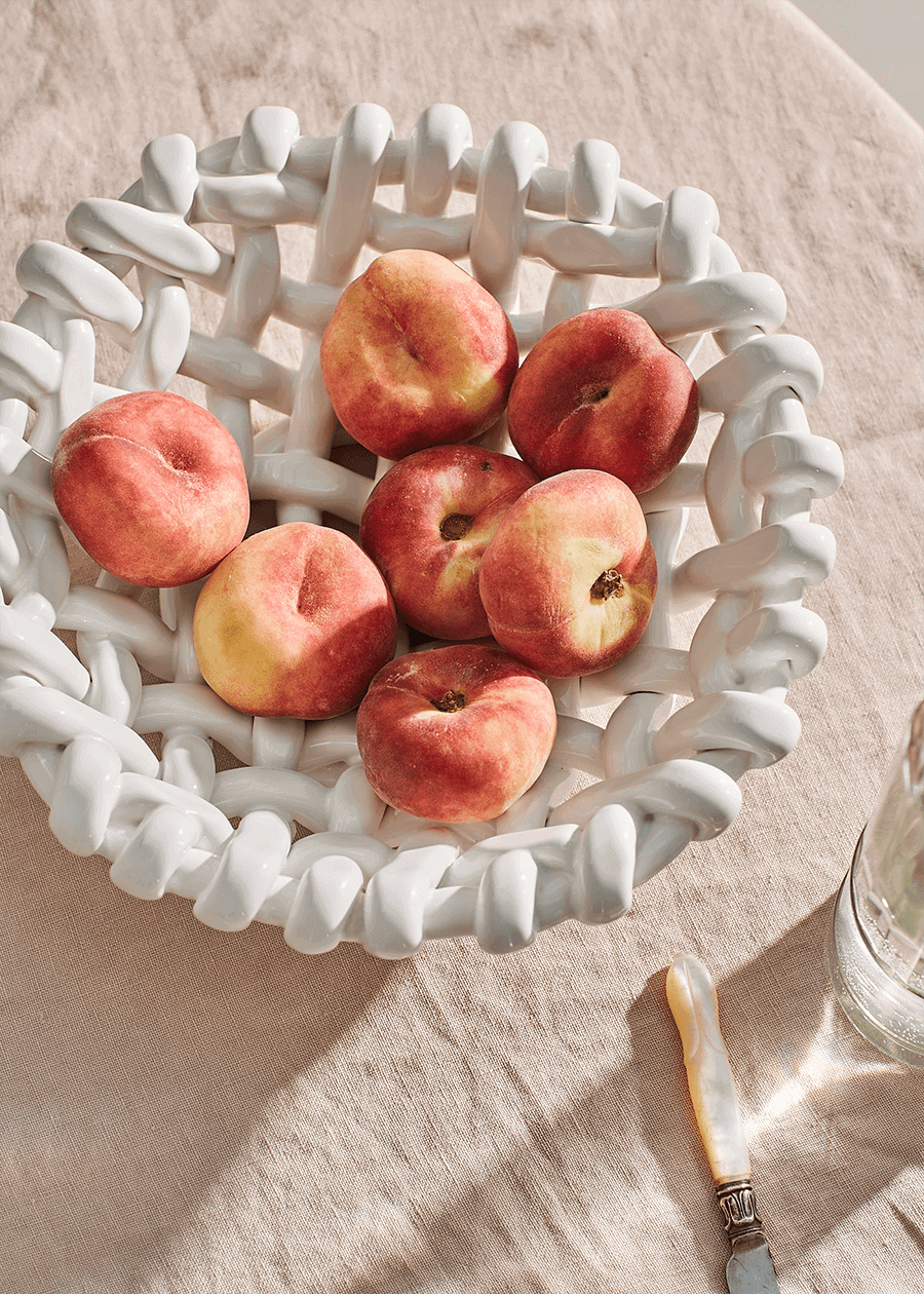 White Basketweave Bowl
