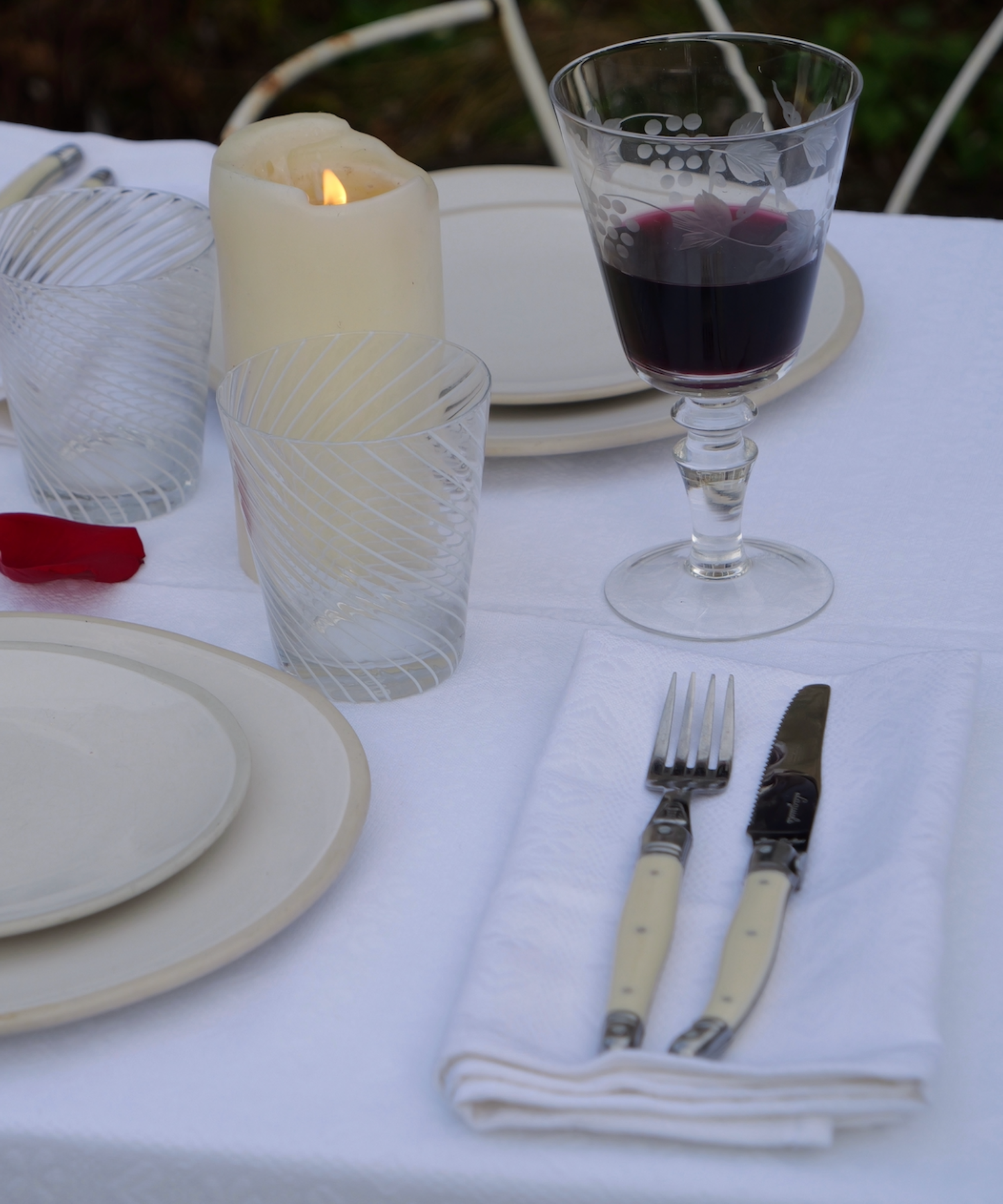 White Alpine Chalet Cotton Gingham Napkin, Set of 4, Italian Cotton, 50x50cm