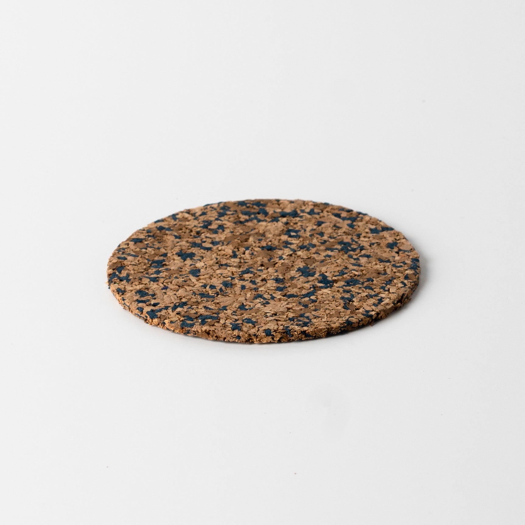 Navy Speckled Round Cork Coasters - Set of 4
