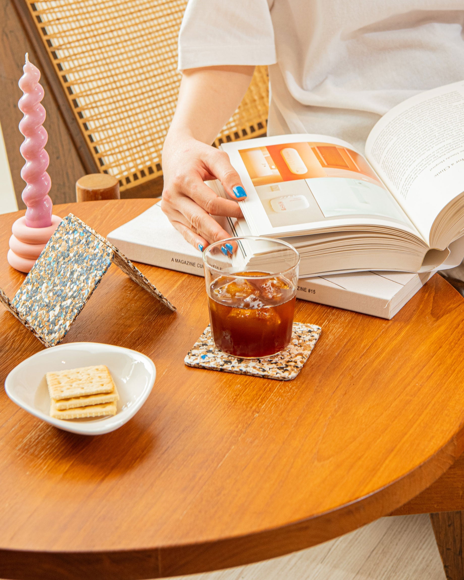 Black Speckled Square cork Coasters - Set of 4