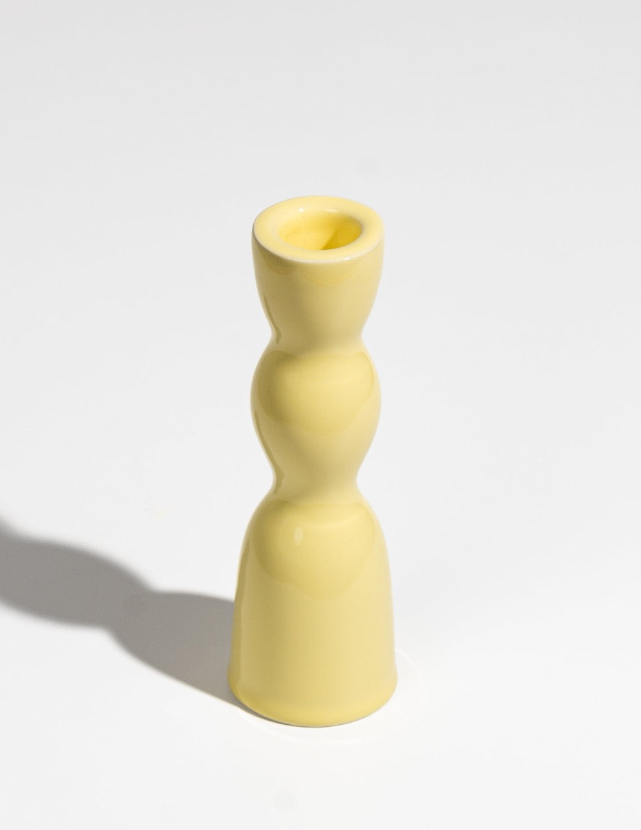 Yellow Low Wave Candleholder