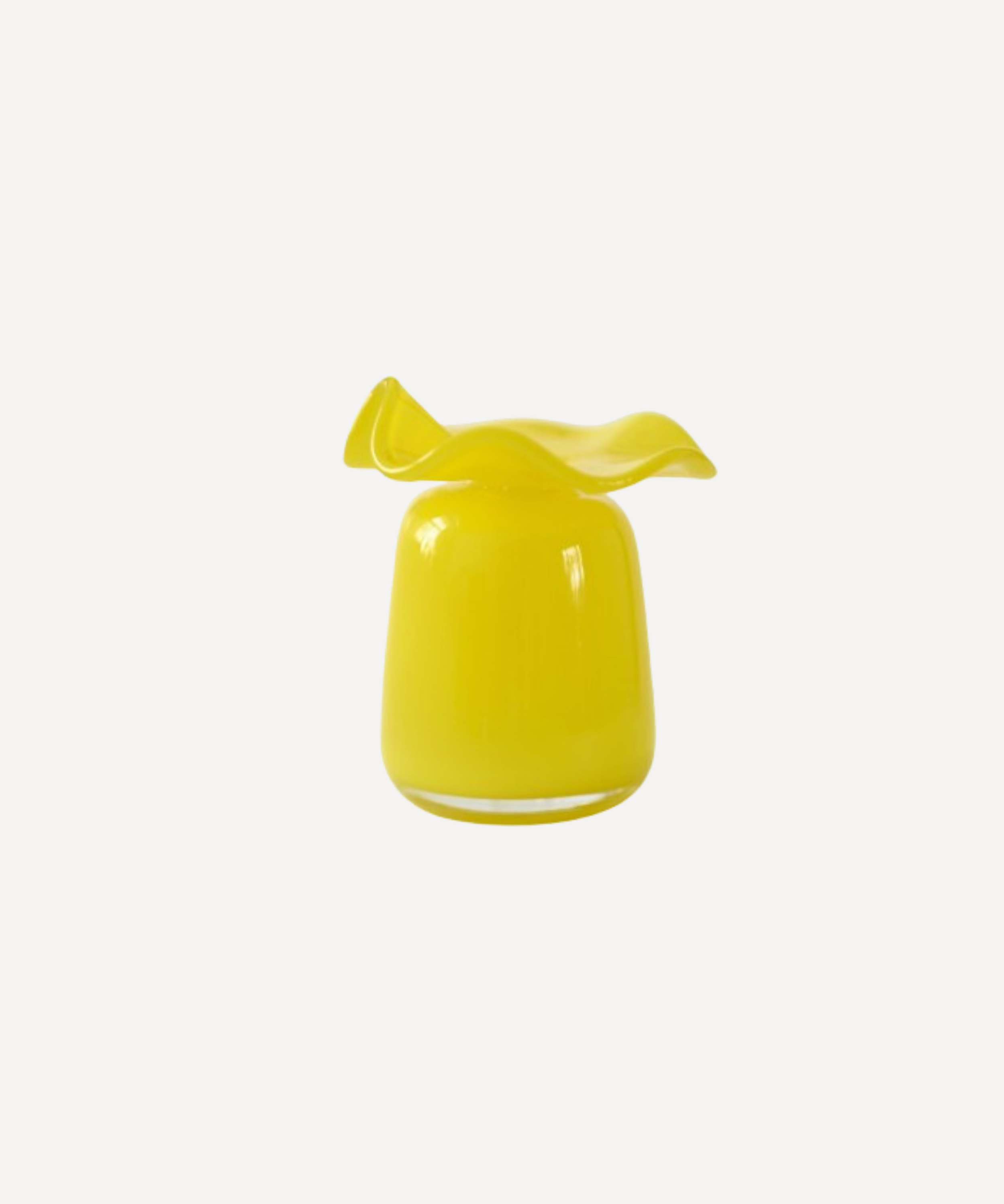 Marla Primrose Medium Handmade Glass Ruffle Bud Vase – Yellow