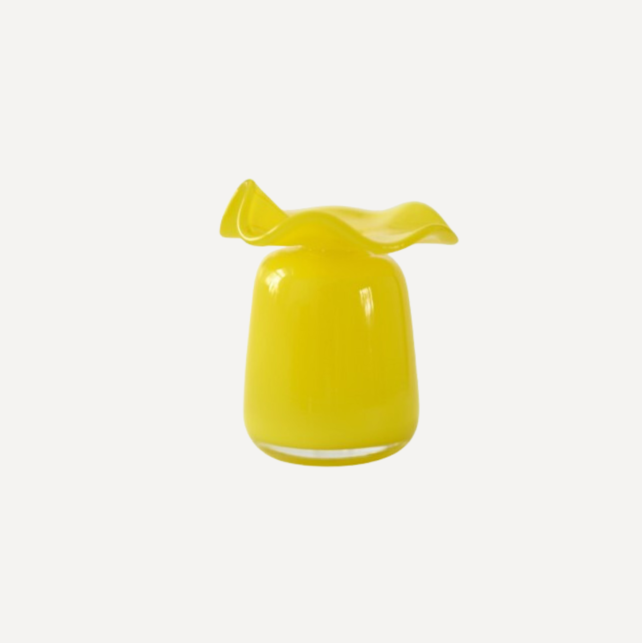 Handmade Glass Ruffle Bud Vase | Yellow