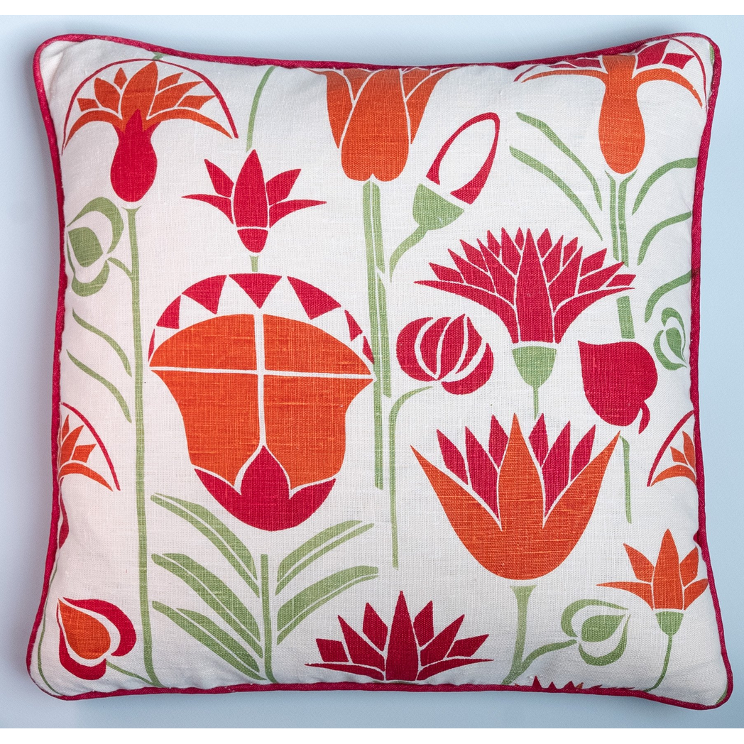 Lotus Cushion (orange and magenta)