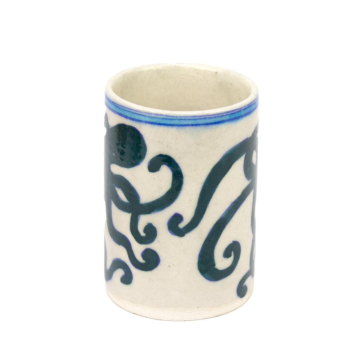 Hand Painted Indian Toothbrush Holder 'Octopus'