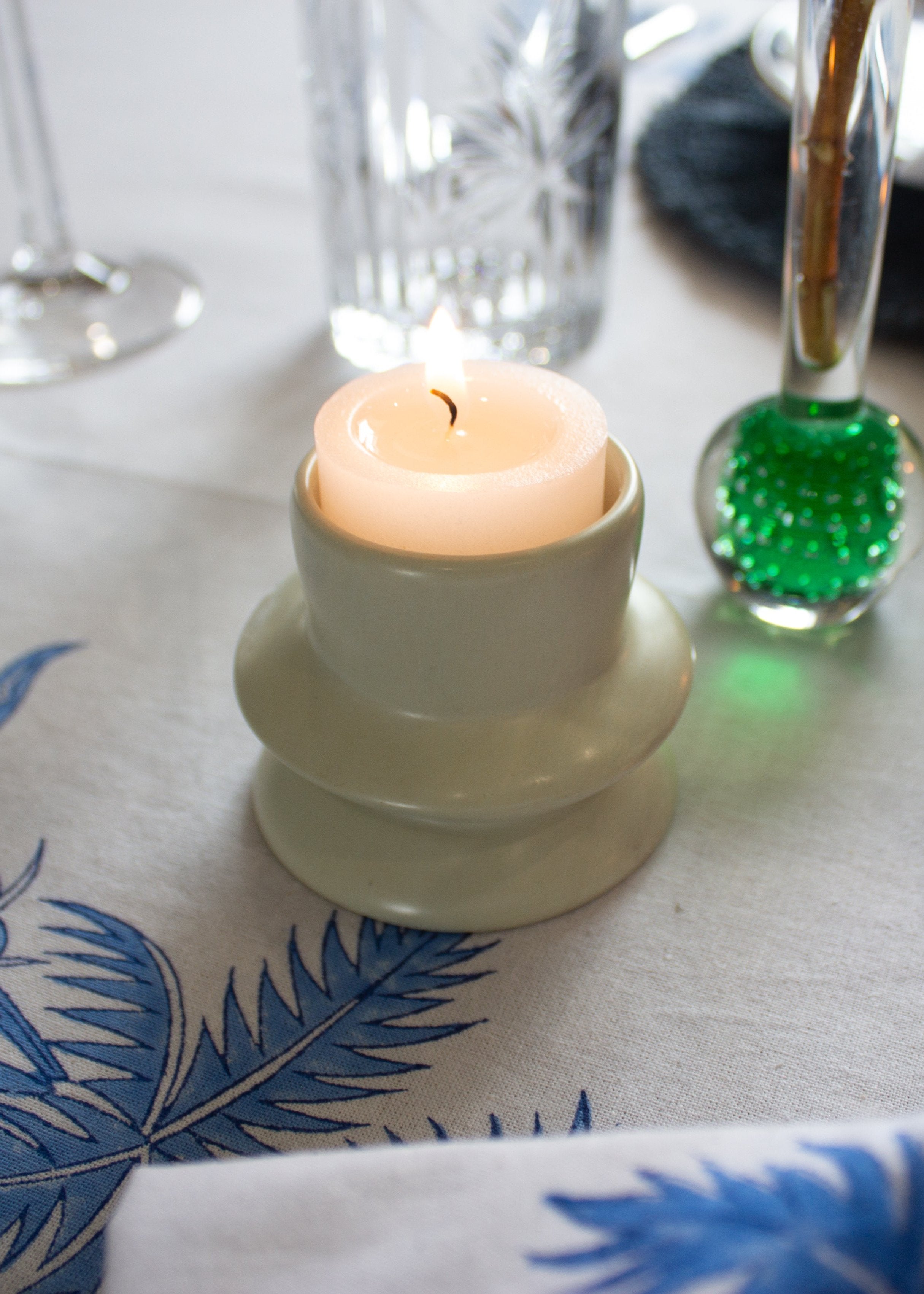 Kenyan Soapstone Tea Light Candle Holder 'Saturn'