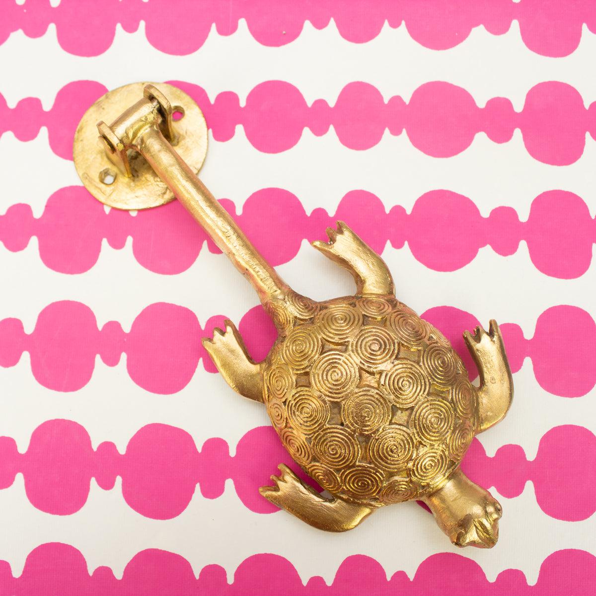 Ghanaian Ashanti Brass Door Knocker 'Tortoise'