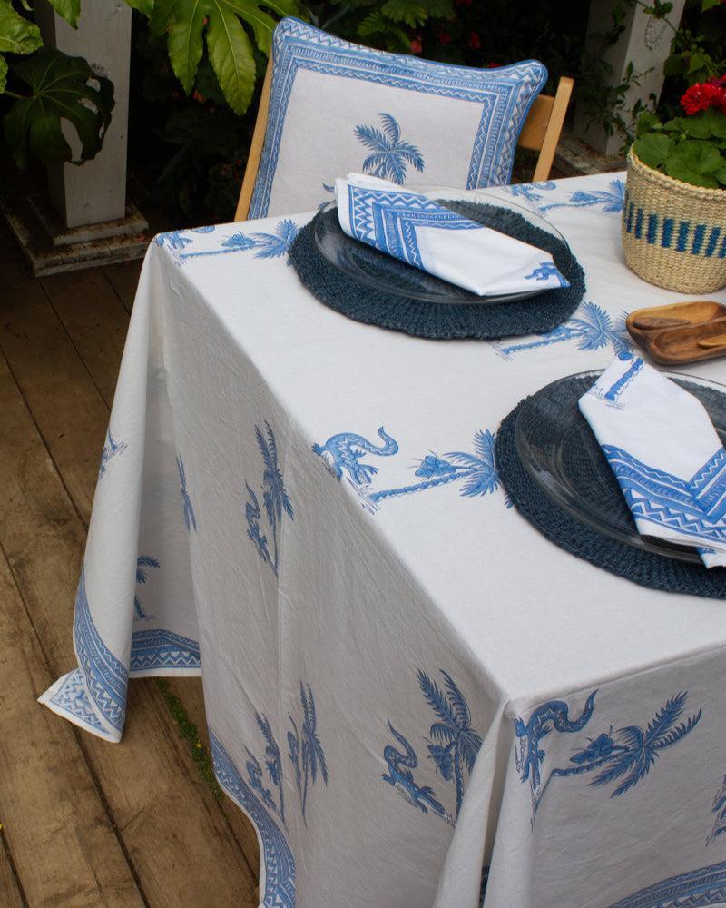 Indian Organic Cotton Tablecloth 'Crocodile'