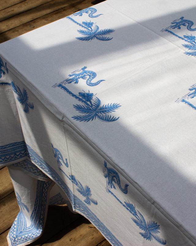 Indian Organic Cotton Tablecloth 'Crocodile'