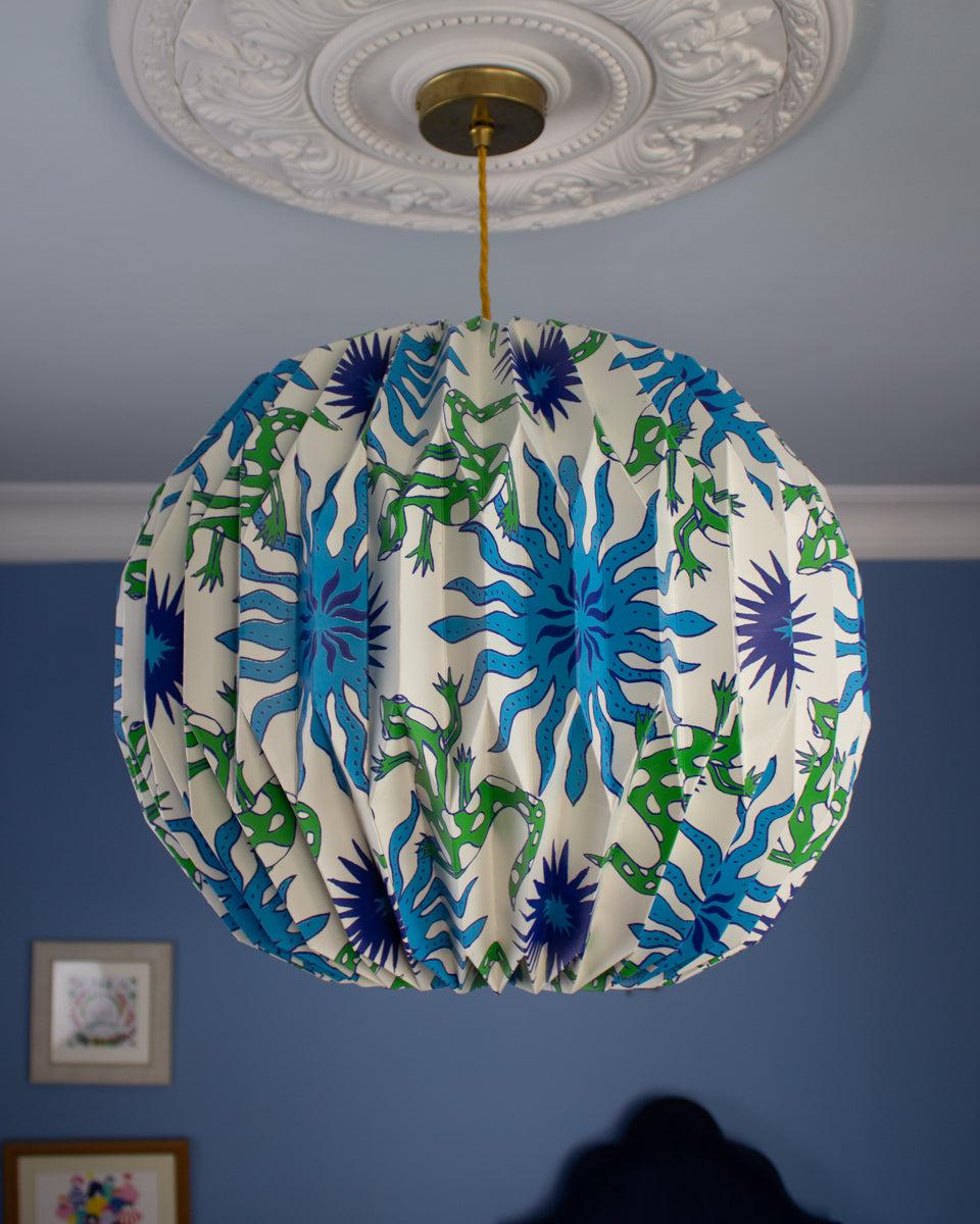 Origami Paper Lightshade Globe 'Dancing Lizards'