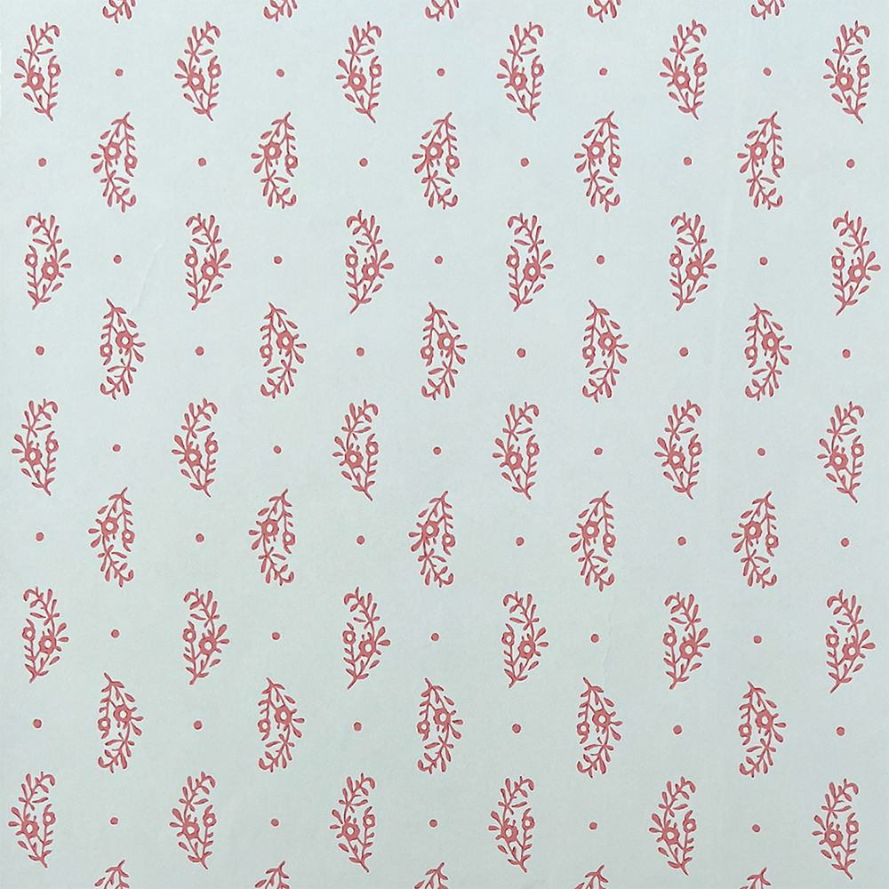 Paisley Sprig Wallpaper - Coral