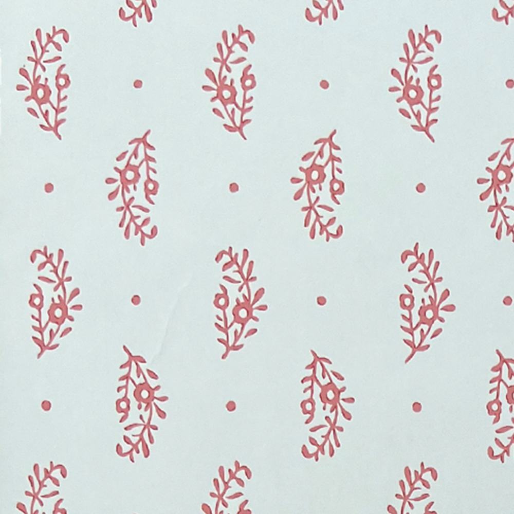 Paisley Sprig Wallpaper - Coral