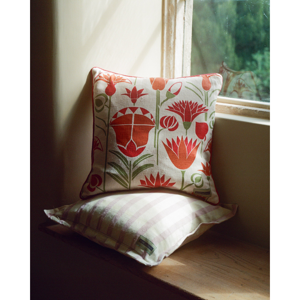 Lotus Cushion (orange and magenta)