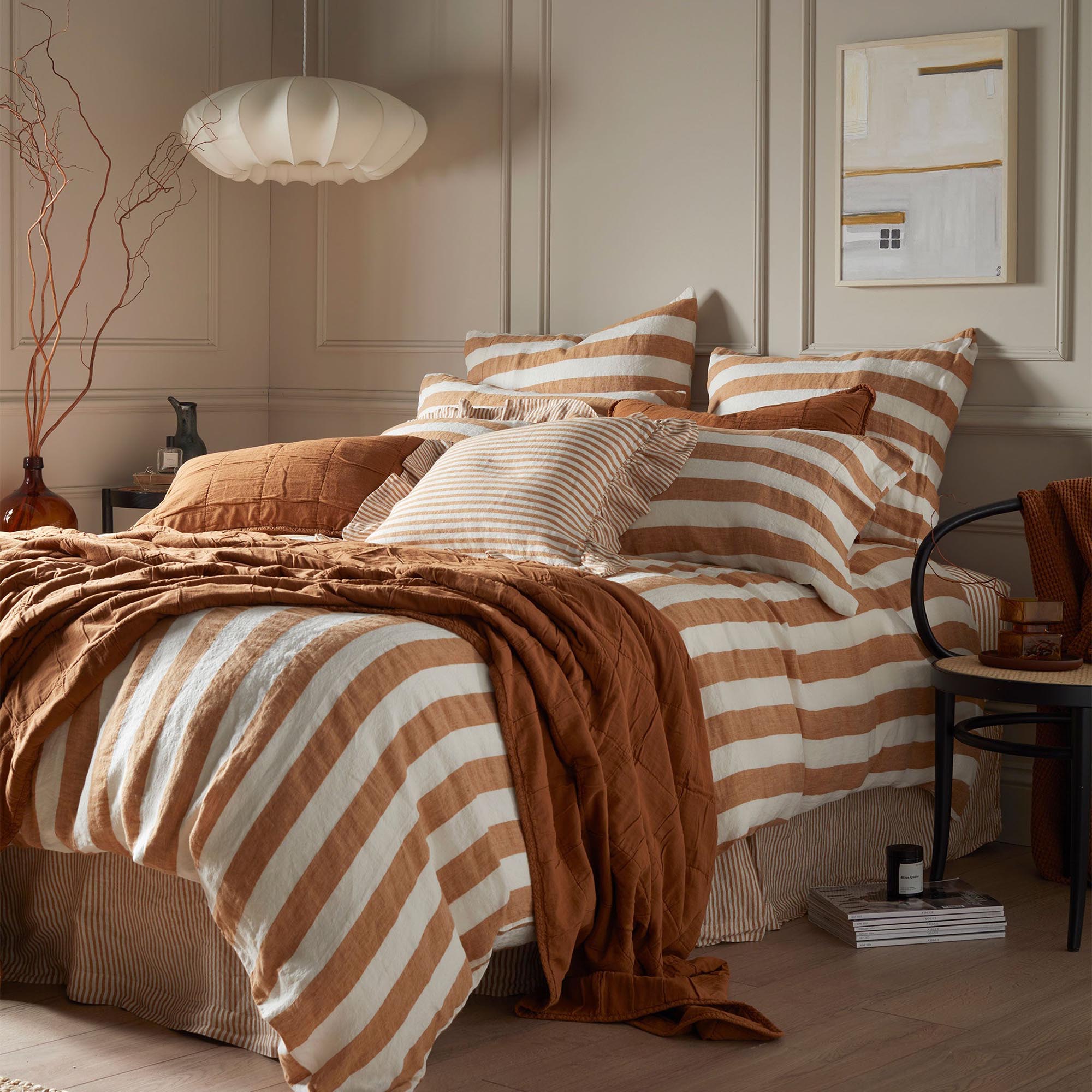 Amber Cora Stripe Linen Valance