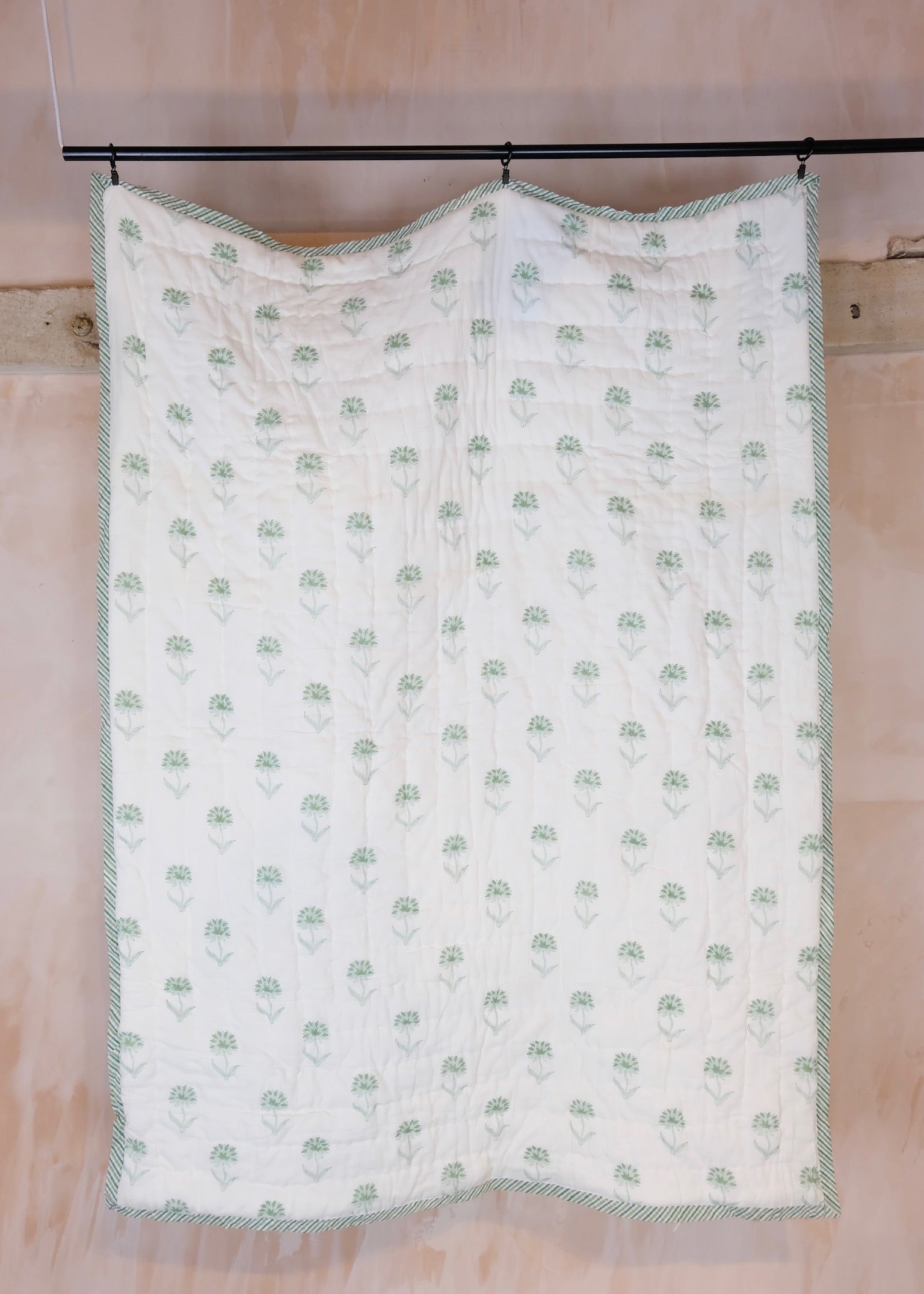 Green Organic Cotton Bed Quilt