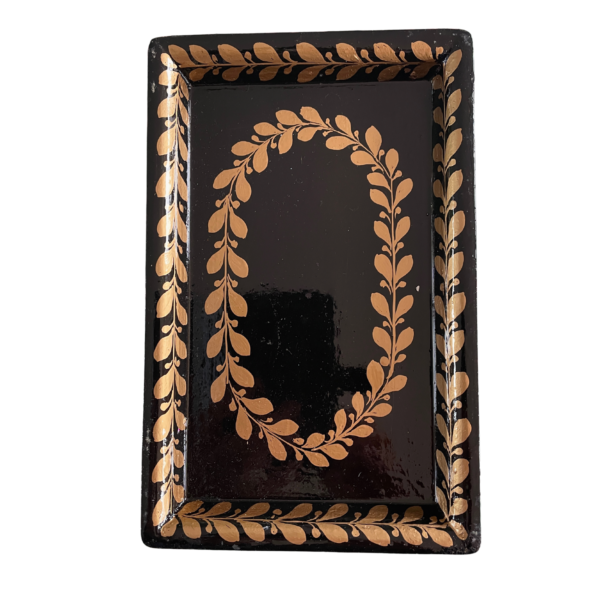 Black and Gold Painted Tray