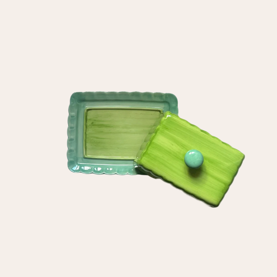 Butter Dish | Green & Blue
