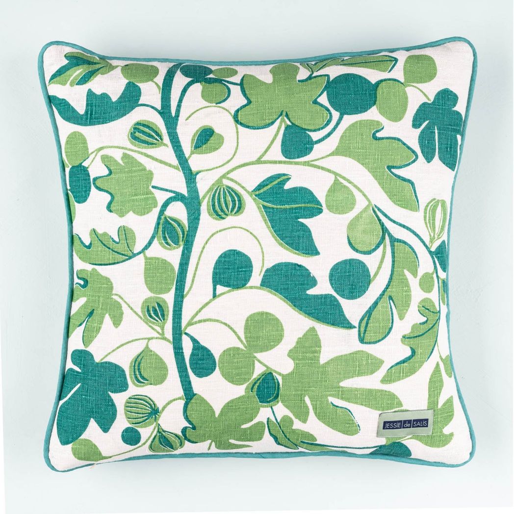 Figs Cushion (tones of green)
