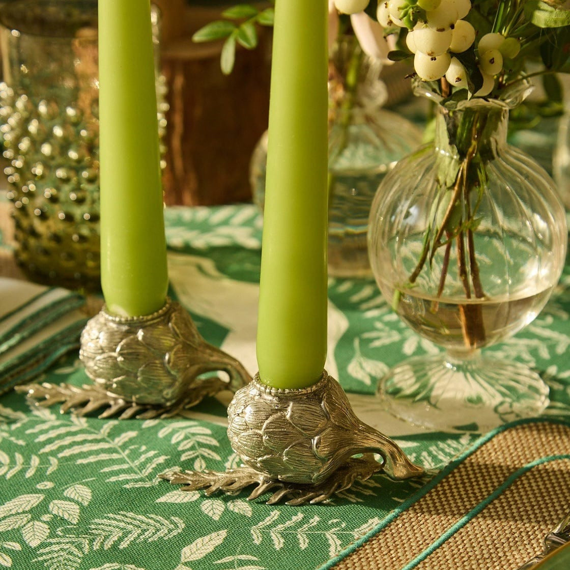 Pewter Artichoke Candleholder | Set of 2