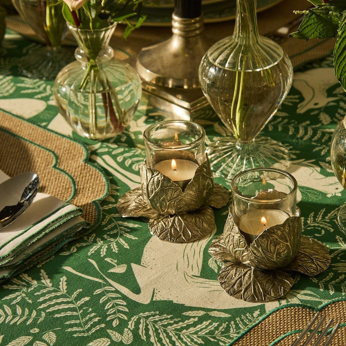 Pewter Cabbage Tea Light Holder | Set of 2
