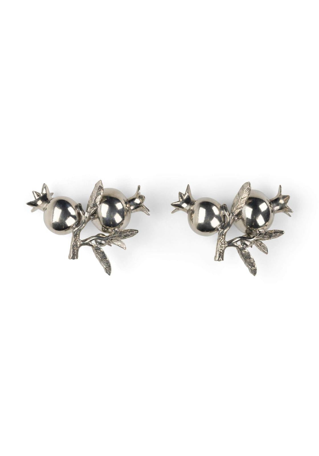 Pewter Pomegranate Candleholder - Set of 2