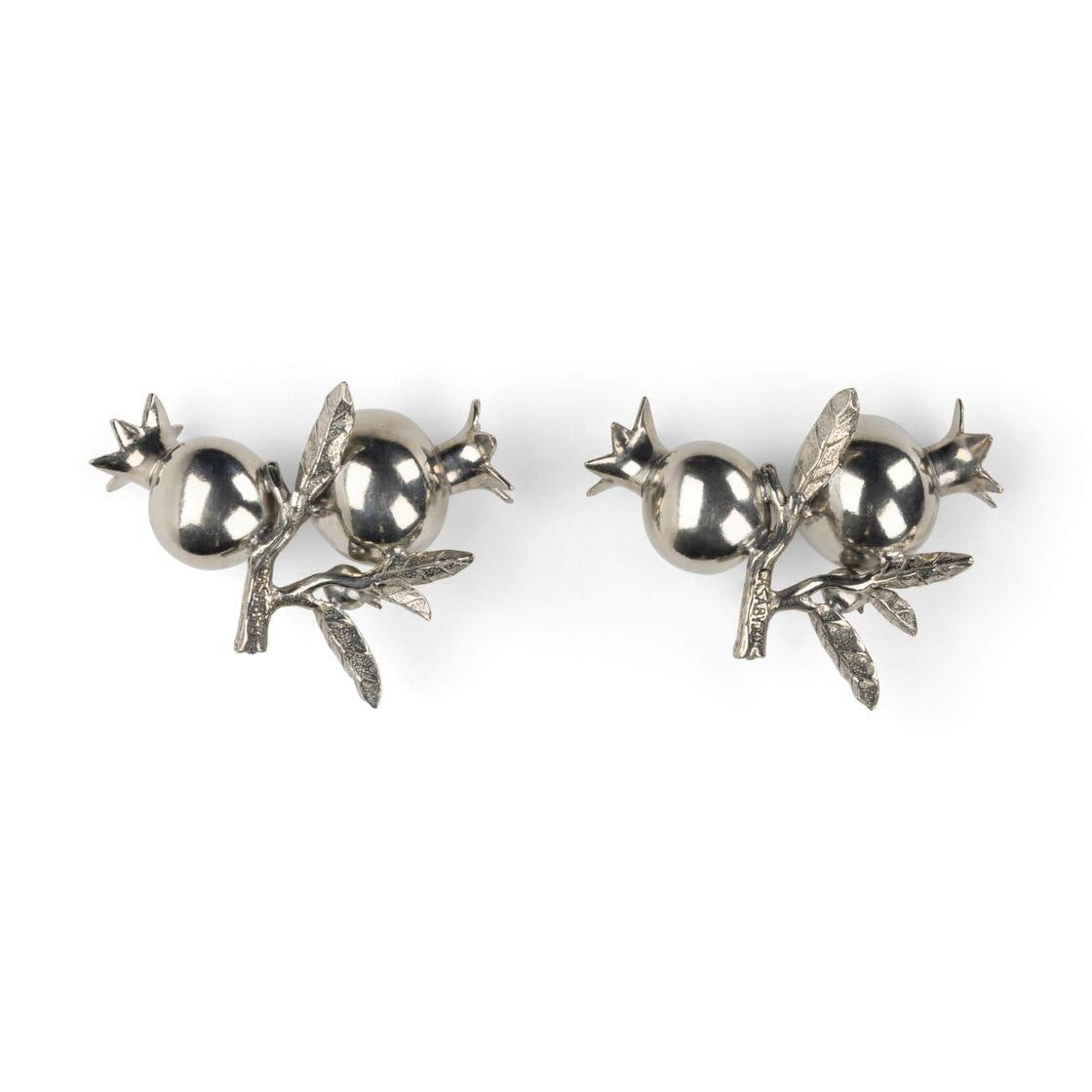 Pewter Pomegranate Candleholder | Set of 2