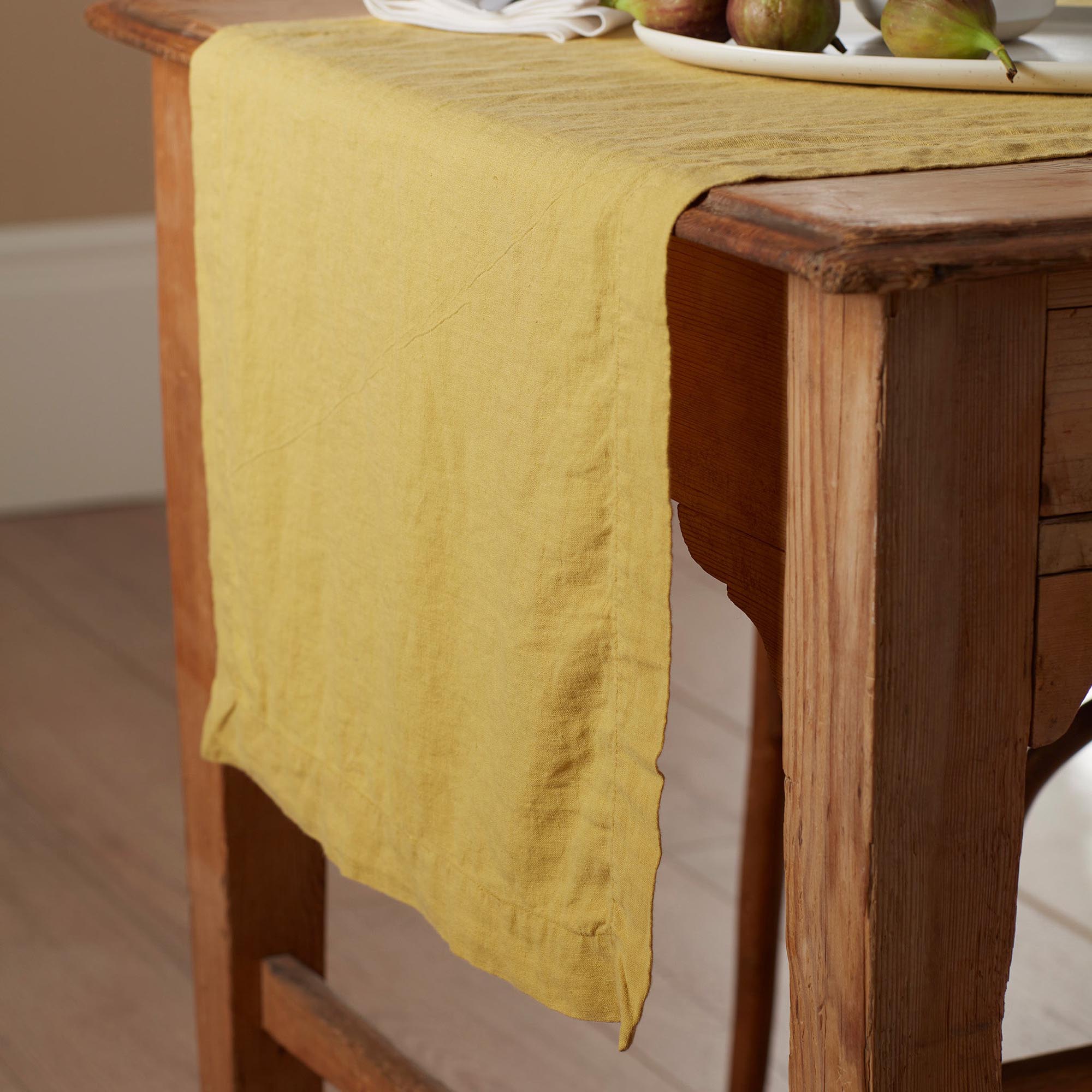 100% Linen Table Runner | Chartreuse